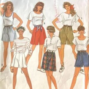 Simplicity 7845 Pattern Short Miss 6-12 Uncut Vintage 2 Options Pleats Front Zip